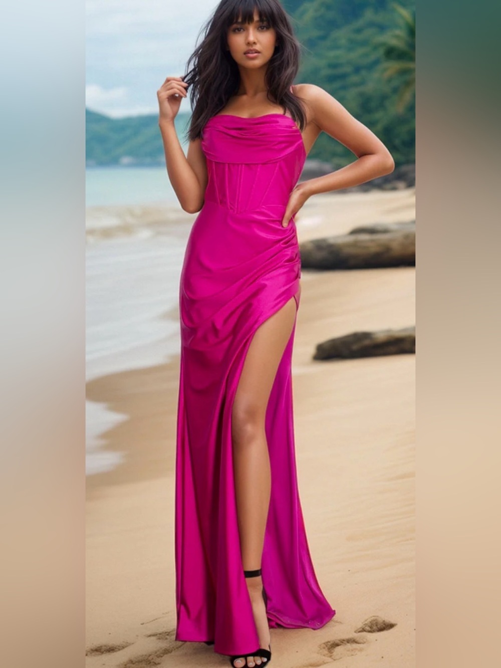 🌸FAERIEST PINK CORSET MAXI GOWN SIZE LARGE🌸